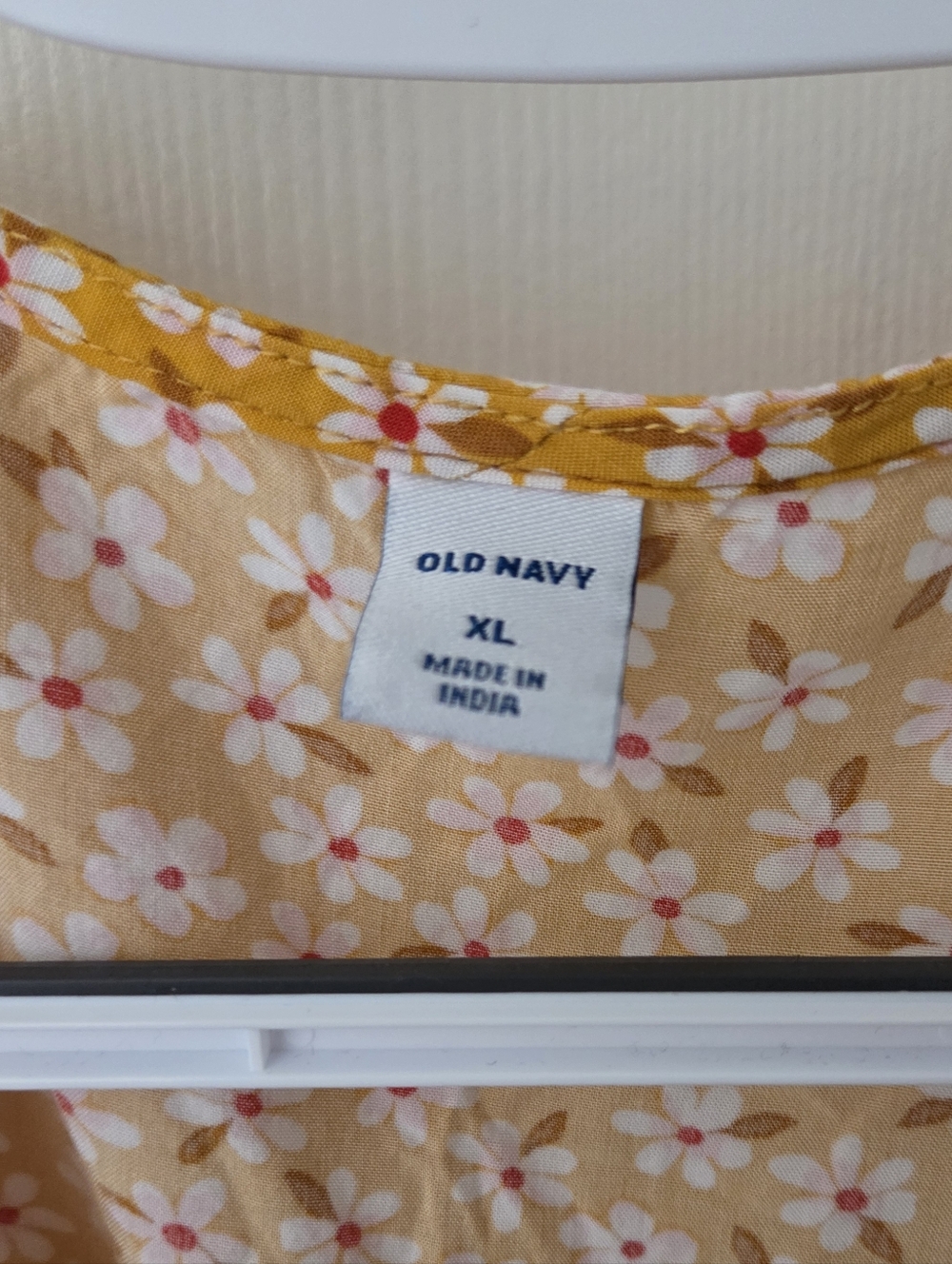 Old Navy Yellow Floral Wrap Midi Dress - Picture 2 of 4